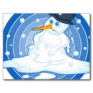 Melting Snowman Post Cards