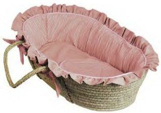 Hoohobbers Doll Size Moses Basket Sherbert Pink  Baby Gear Tote Bags  Baby