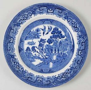 John Steventon Willow Blue (Smooth) Luncheon Plate, Fine China Dinnerware   Blue