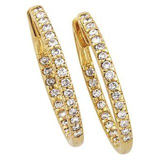 Clevereve's 14K Yellow Gold Pair 1 Ct Tw Diamond Earrings Dangle Earrings Jewelry