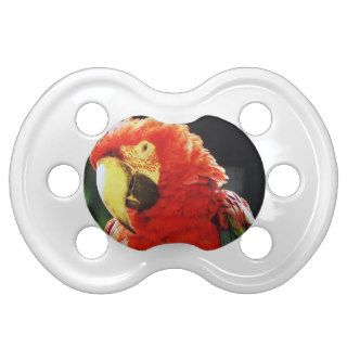 Green Winged Macaw Parrot Bird Close Up Baby Pacifier