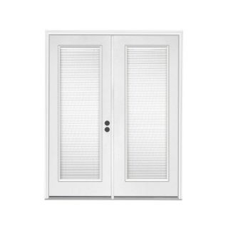 ReliaBilt 71.5 in Blinds Between the Glass Steel French Inswing Patio Door