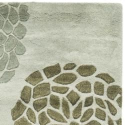 Handmade Soho Botanical Light Grey N. Z. Wool Runner (2'6 x 12') Safavieh Runner Rugs