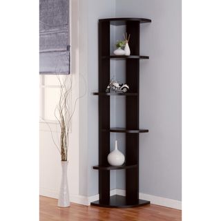 Furniture Of America Marvey 75 inch Modern Cappuccino 5 tier Corner Bookcase/ Display Stand