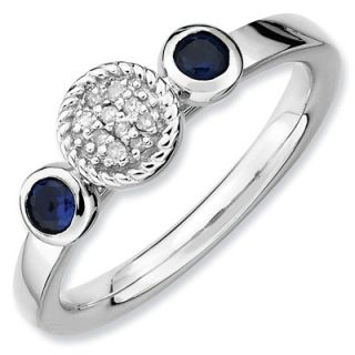 Stackable Expressions™ Lab Created Blue Sapphire and Diamond Accent