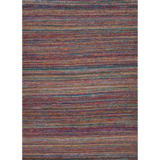 Handmade Flat Weave Solid Pattern Pink/ Purple Rug (2 X 3)