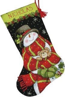 Dimensions Crafts Needlepoint Stocking Kit, Snowman and Bear