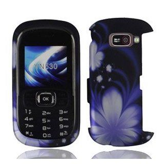 Lotus Midnight Rubberized Hard Faceplate Cover Phone Case for LG Octane VN530 Cell Phones & Accessories
