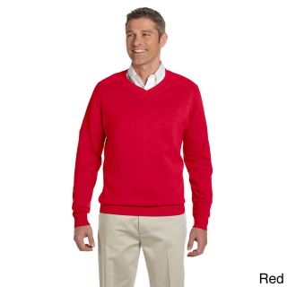 Devon and Jones Mens Cotton Long sleeve V neck Sweater Red Size 2XL