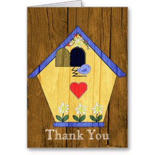 Colorful Coo Coo Bird House Thank You Card
