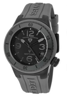 Swiss Legend 11840P BB 01 GRY  Watches,Womens Neptune (40 mm) Black Dial Grey Silicone, Casual Swiss Legend Quartz Watches
