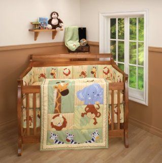 Nojo Little Bedding 4 Piece Bedding Set, Safari Kids  Crib Bedding Sets  Baby
