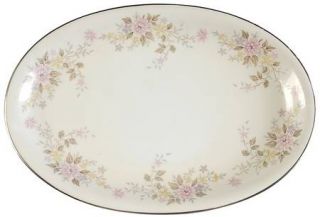 Halsey Anniversary 12 Oval Serving Platter, Fine China Dinnerware   Lavender,Ye