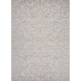 Hand tufted Transitional Floral pattern Gray Area Rug (36 X 56)