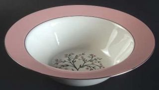 Homer Laughlin  Springtime (Pink Rim) #Cv32 9 Round Vegetable Bowl, Fine China