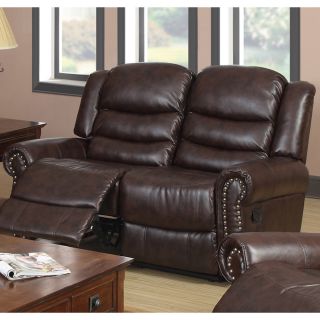 Godfather Brown Bonded Leather Reclining Loveseat