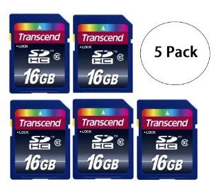 5 PACK Transcend TS16GSDHC10 5 x 16GB SDHC Class 10 Flash Memory Card Computers & Accessories