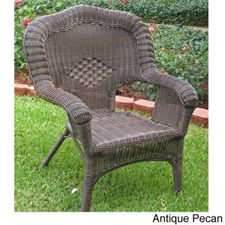 International Caravan International Caravan Camelback Resin Wicker Patio Chairs (set Of 2) White Size 2 Piece Sets