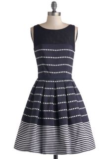 Luck Be a Lady Dress in Navy and Ivory  Mod Retro Vintage Dresses