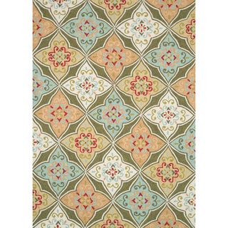 Hand hooked Charlotte Olive/ Ivory Rug (36 X 56)