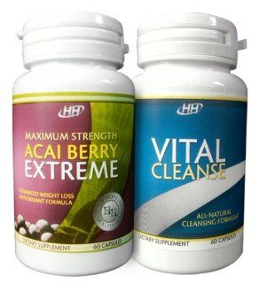 Maximum Strength Acai Berry Extreme / Vital Cleanse   With Green Tea Extract   Intense Fat Burning Weight Loss Diet Pill Combination Health & Personal Care