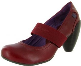 JUMP Boom Womens Dress Shoes Leather High Heels Mary Jane Pumps Red Shoes
