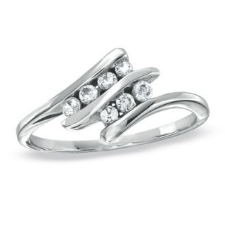 CT. T.W. Diamond Double Bypass Ring in Sterling Silver   Zales