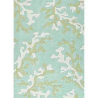 Hand tufted Transitional Abstract Pattern Blue Rug (36 X 56)