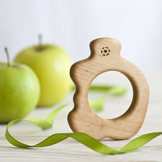 organic teether apple by wooden toy gallery