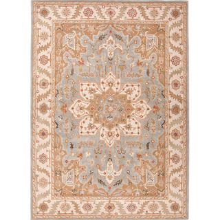 Hand tufted Traditional Oriental Pattern Blue Rug (5 X 8)