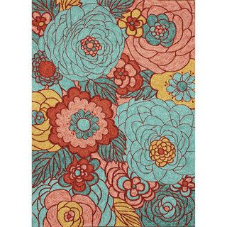 Nuloom Hand hooked Floral Indoor / Outdoor Synthetics Multi Rug (8 6 X 11 6)
