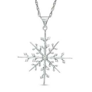 Precious Moments® Diamond Accent Snowflake Pendant in Sterling Silver