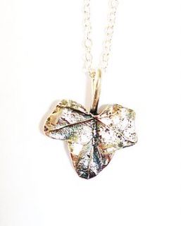 silver ivy leaf pendant by love from england