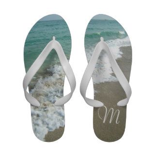 Personalized Beach Initial Monogram Flip Flops