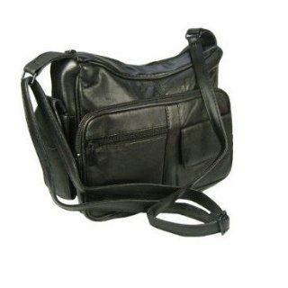 Leather Handbag Purse with Cell Phone Holder & Many Pockets (Black) Shoes