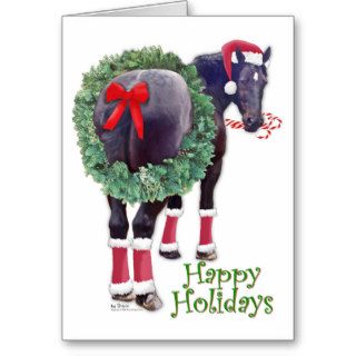 Christmas Percheron Draft Horse Greeting Card