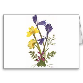 Pressed Flower Designs Greeting Card