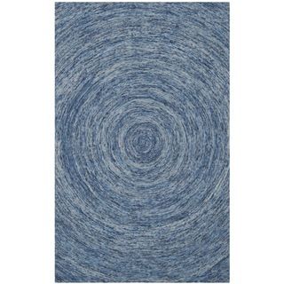 Safavieh Handmade Ikat Dark Blue/ Multi Wool Rug (5 X 8)
