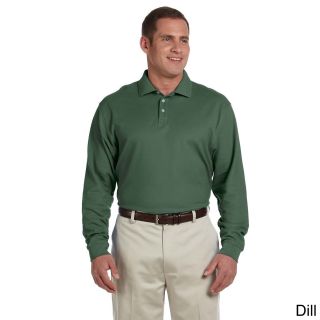 Devon and Jones Mens Pima Pique Long sleeve Polo Shirt Green Size XXL