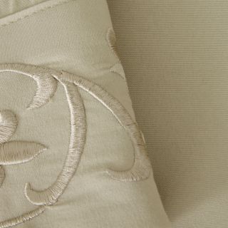 Elite Home Products Verona Scroll Embellished Sheet Set Tan Size Queen