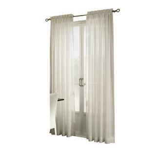 allen + roth Williamston 84 in L Light Filtering Solid White Rod Pocket Window Sheer Curtain