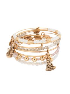 Set Of 6 Buddha & Queens Crown Bangles by Alex & Ani