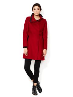 Christina Contrast Wool Coat by Via Spiga