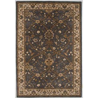 Hand tufted Traditional Oriental Pattern Blue Rug (36 X 56)