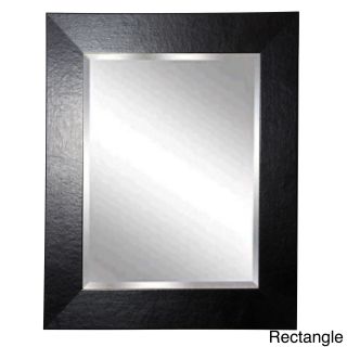 American Made Rayne Black Leather Wide Wall Mirror