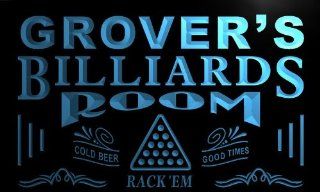 pj540 b Grover's Billiards Room Rack 'em Bar Beer Neon Light Sign  