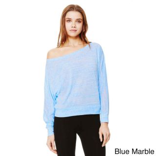 Bella + Canvas Bella Womens Off the shoulder Long Sleeve Shirt Blue Size XL (16)