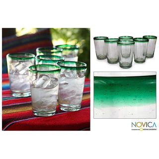 Set of 6 'Conical' Drinking Glasses (Mexico) Novica Glassware