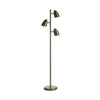 Dainolite Lighting 65 in Antique Brass Indoor Floor Lamp with Metal Shade