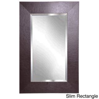 American Made Rayne Wide Brown Leather Wall Mirror